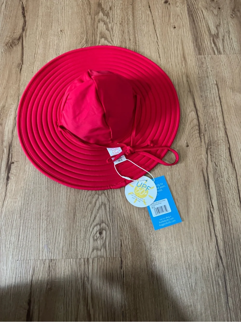 Ruffle Butts Bright Red Toddler Sun Hat